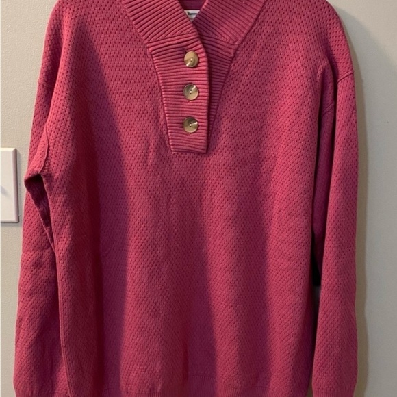 Tommy John Cozy Pink Knit Set Pants & Top with Button Detail - Picture 5 of 7